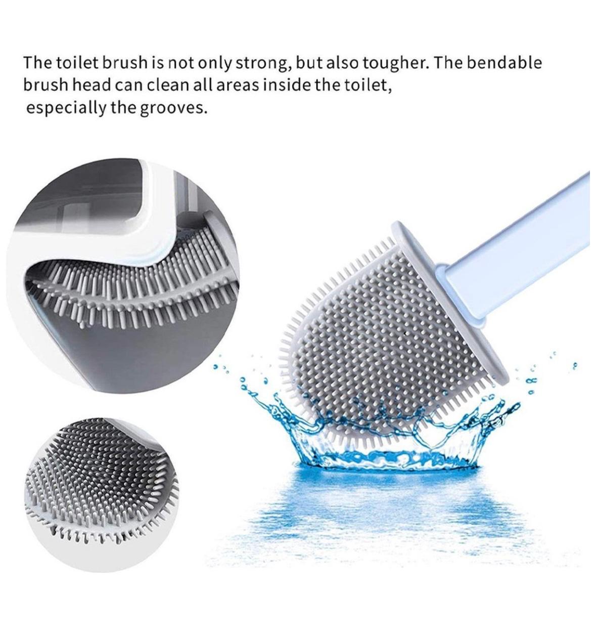 Toilet Brush with Holder - Flexible Toilet Brush