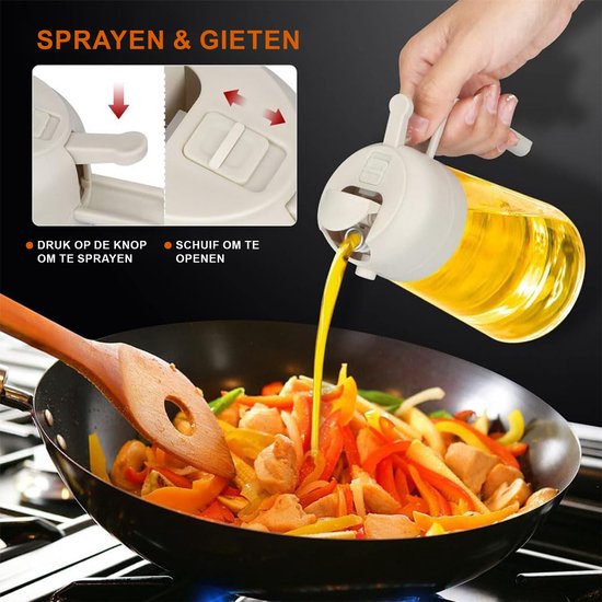 SEVENMOON 2-in-1 Olijfolie Sprayer – 470 ml
