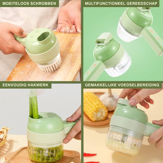Elektrische 4-in-1 Groentesnijder & Mixer