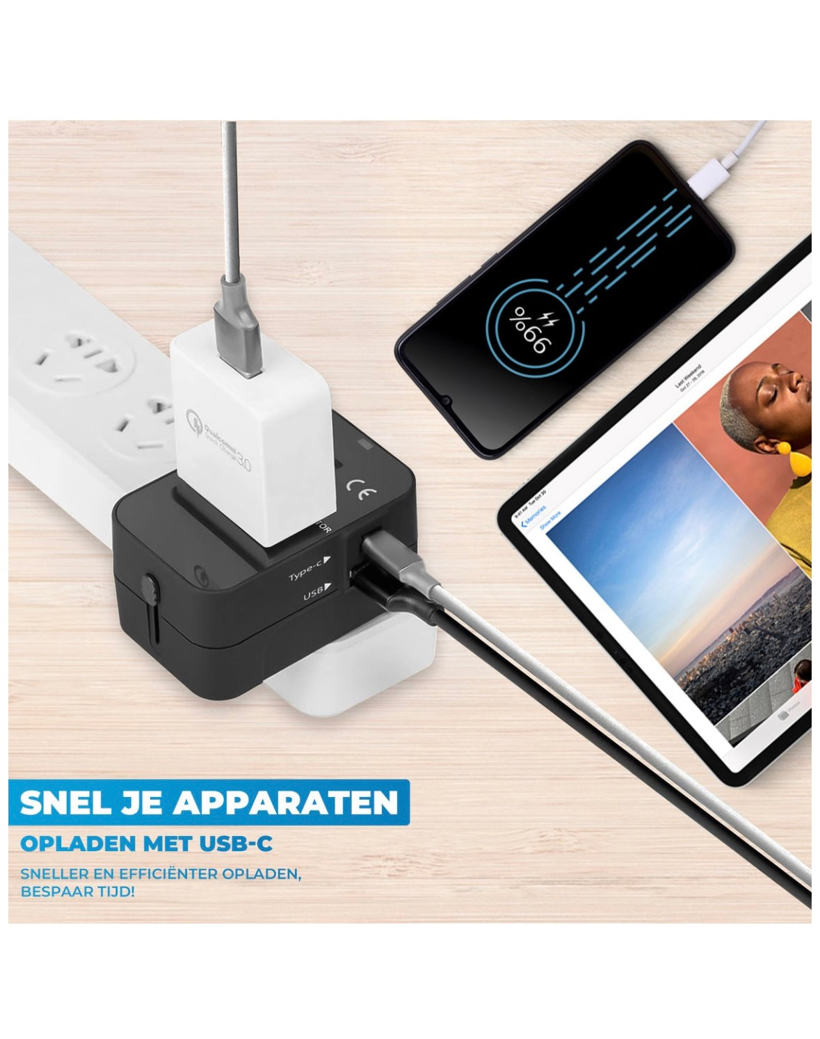 Universeller Reiseadapter - USB-C und USB-A
