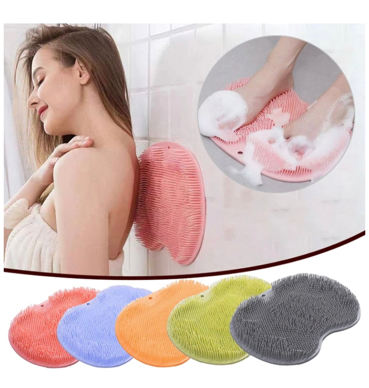 Shower massage mat - grey