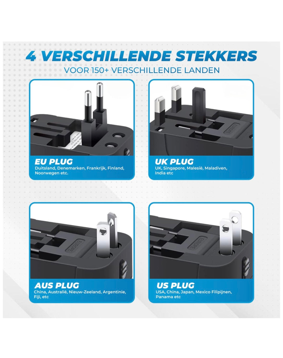 Universeller Reiseadapter - USB-C und USB-A