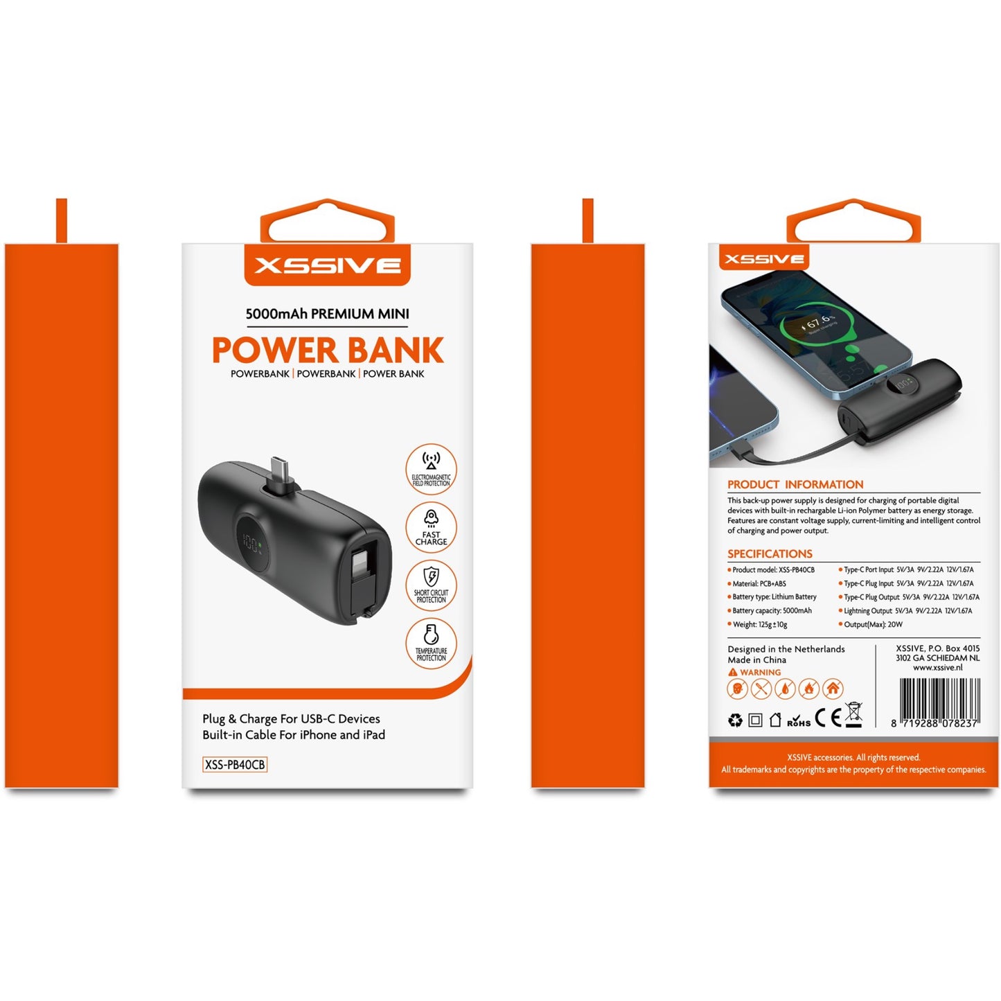 Premium Mini Power Bank USB-C 5000mAh