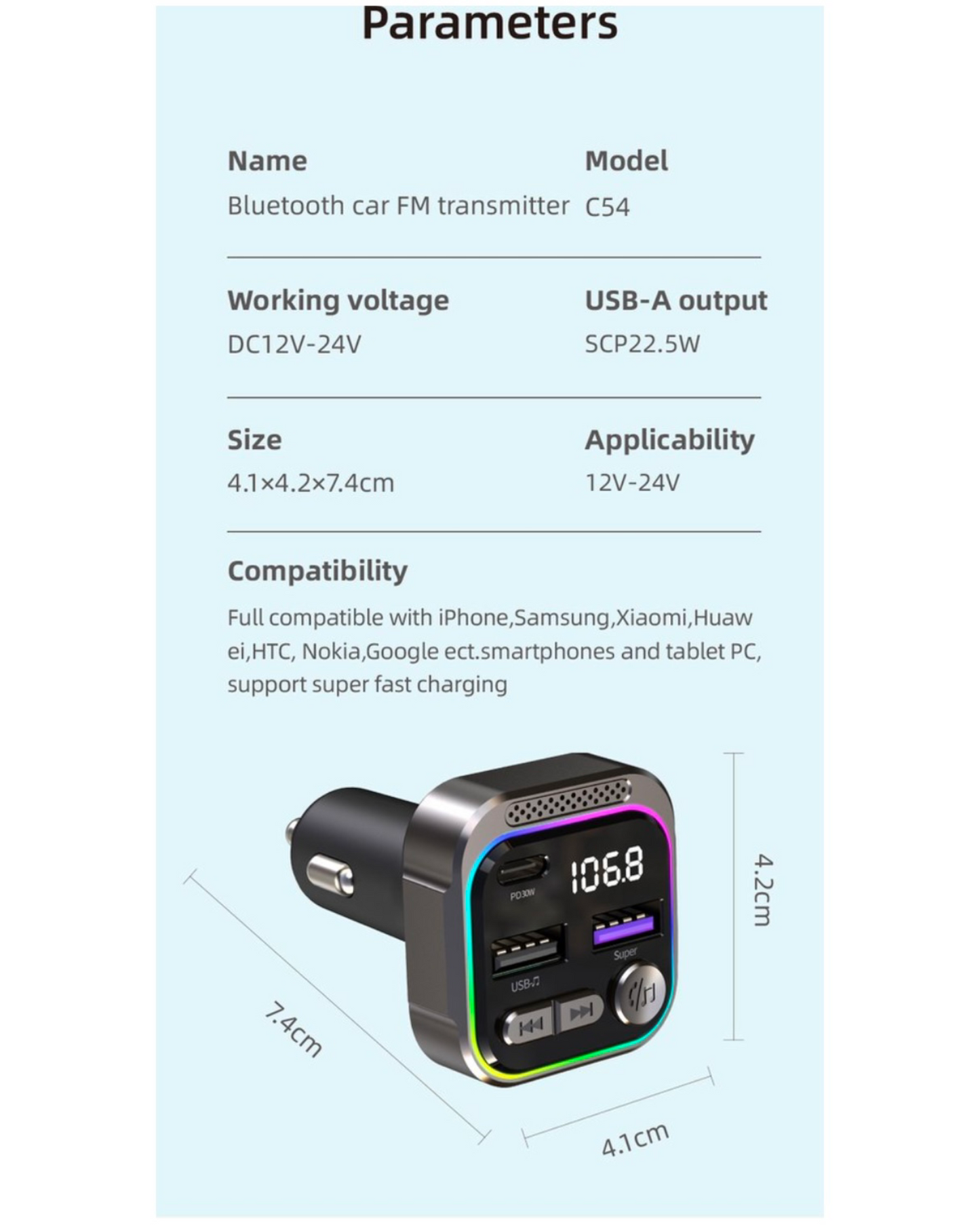 Sevenmoon® Bluetooth FM Transmitter