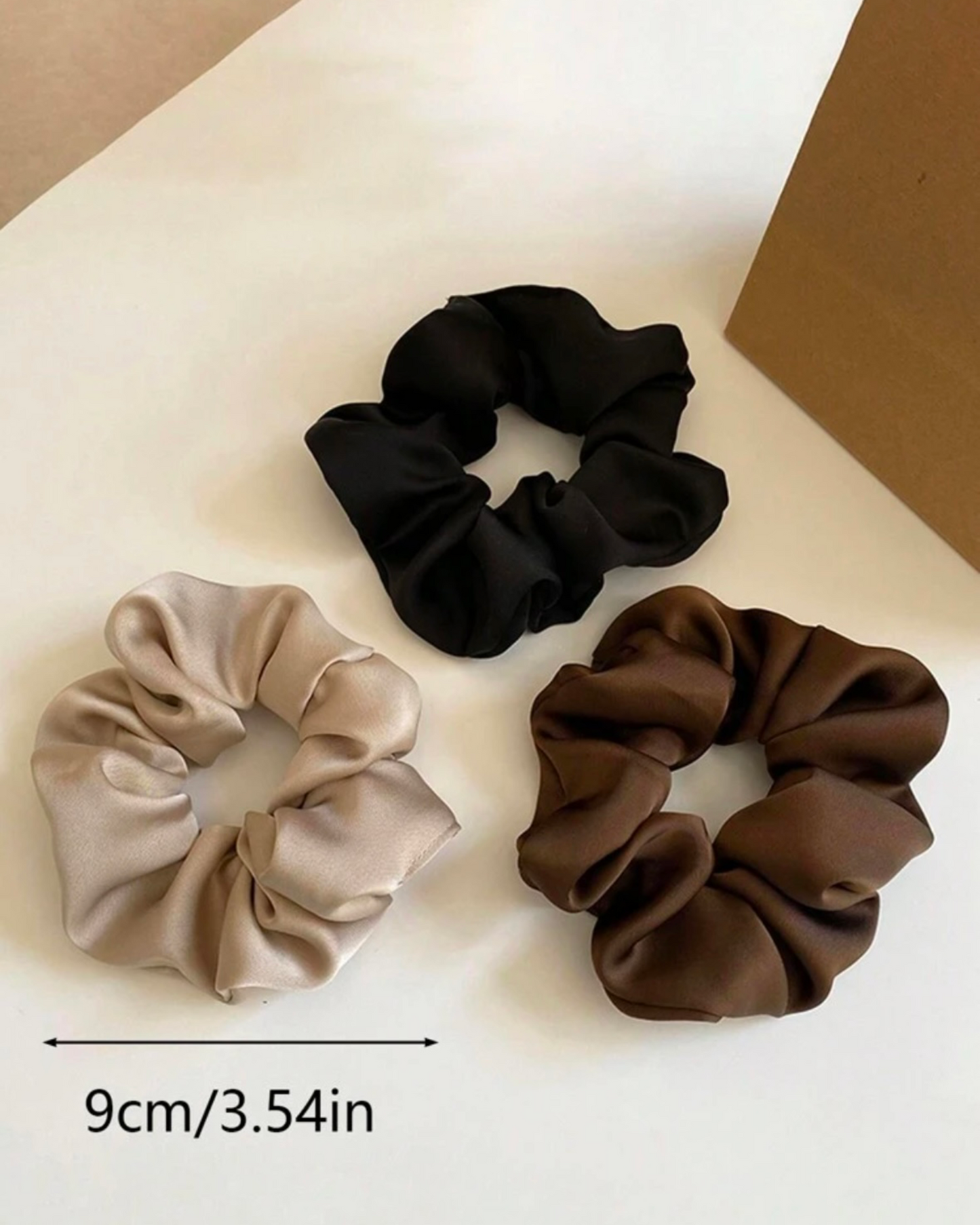 Satin hair scrunchie - 3 pieces