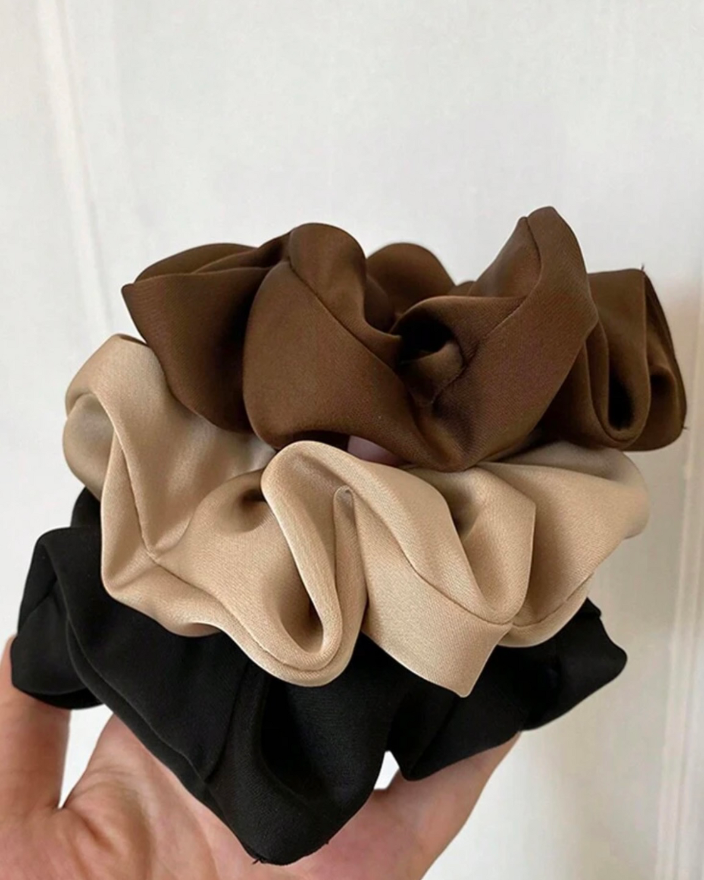 Satin hair scrunchie - 3 pieces