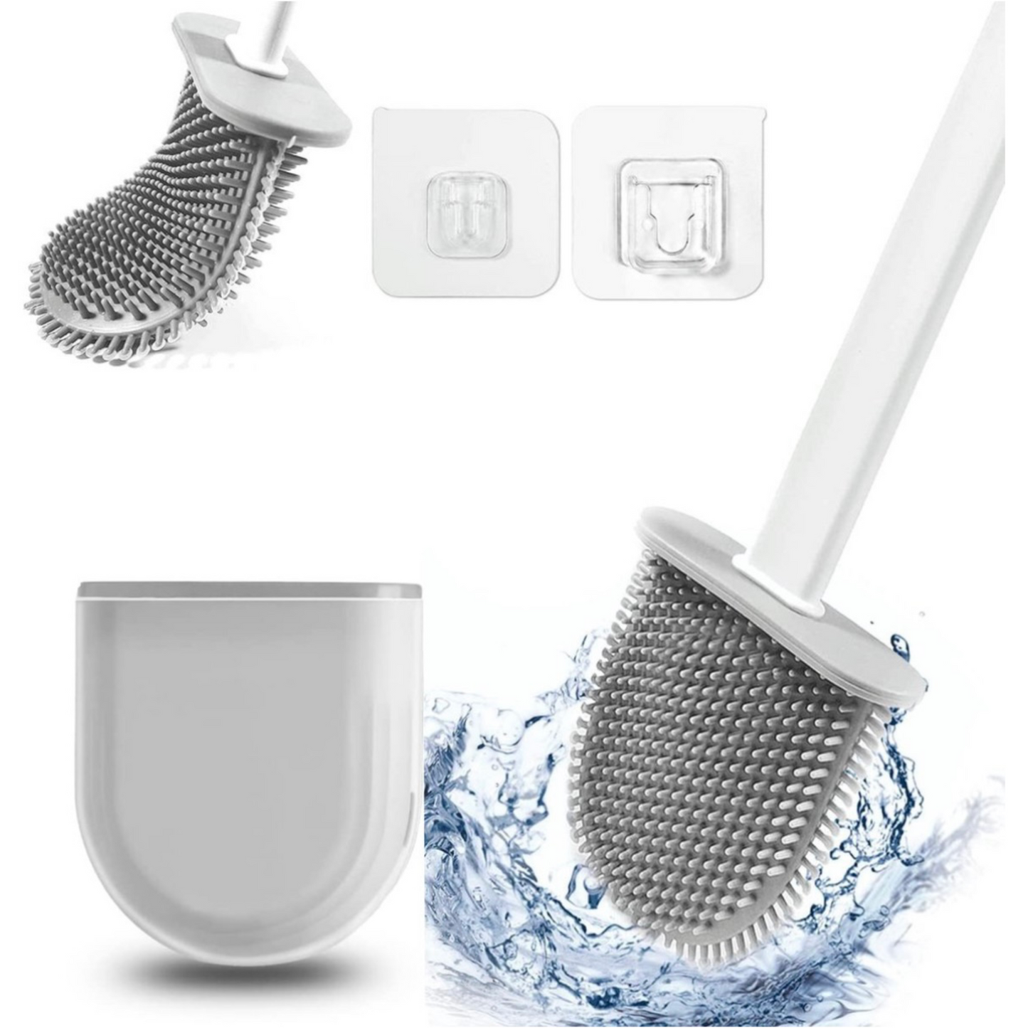 Toilet Brush with Holder - Flexible Toilet Brush