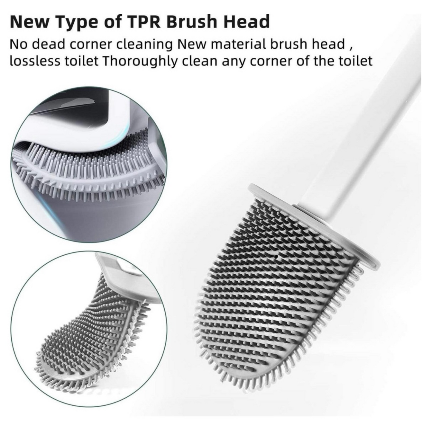 Toilet Brush with Holder - Flexible Toilet Brush