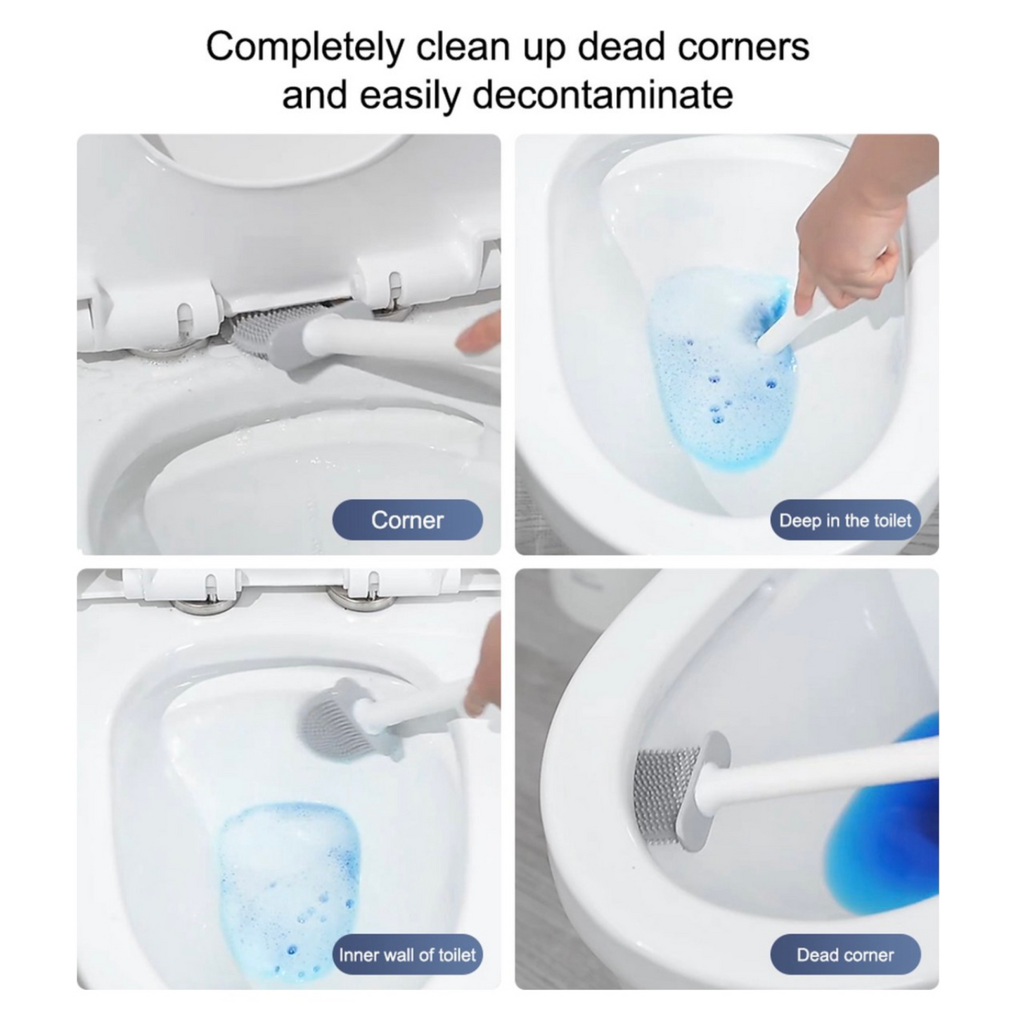 Toilet Brush with Holder - Flexible Toilet Brush