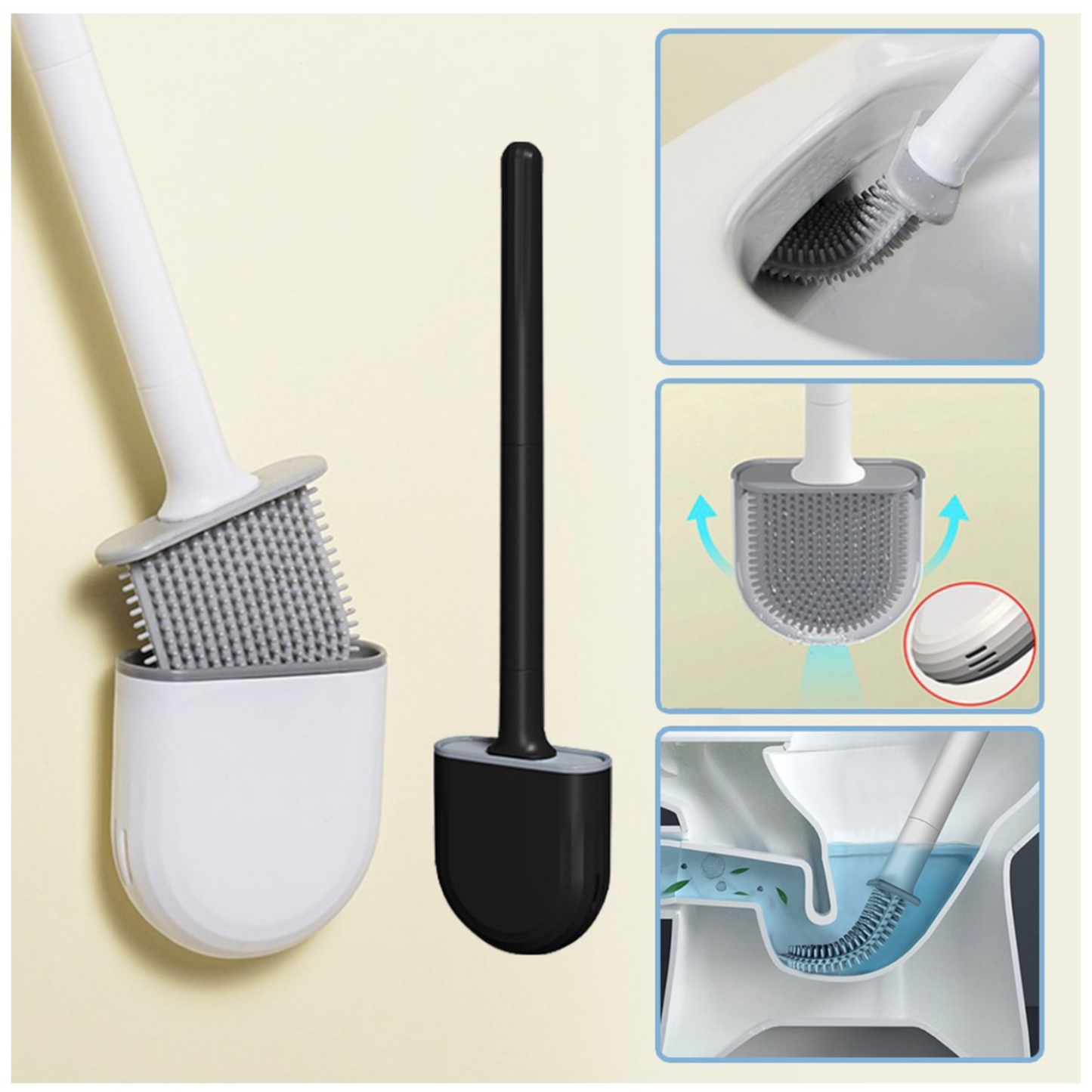 Toilet Brush with Holder - Flexible Toilet Brush