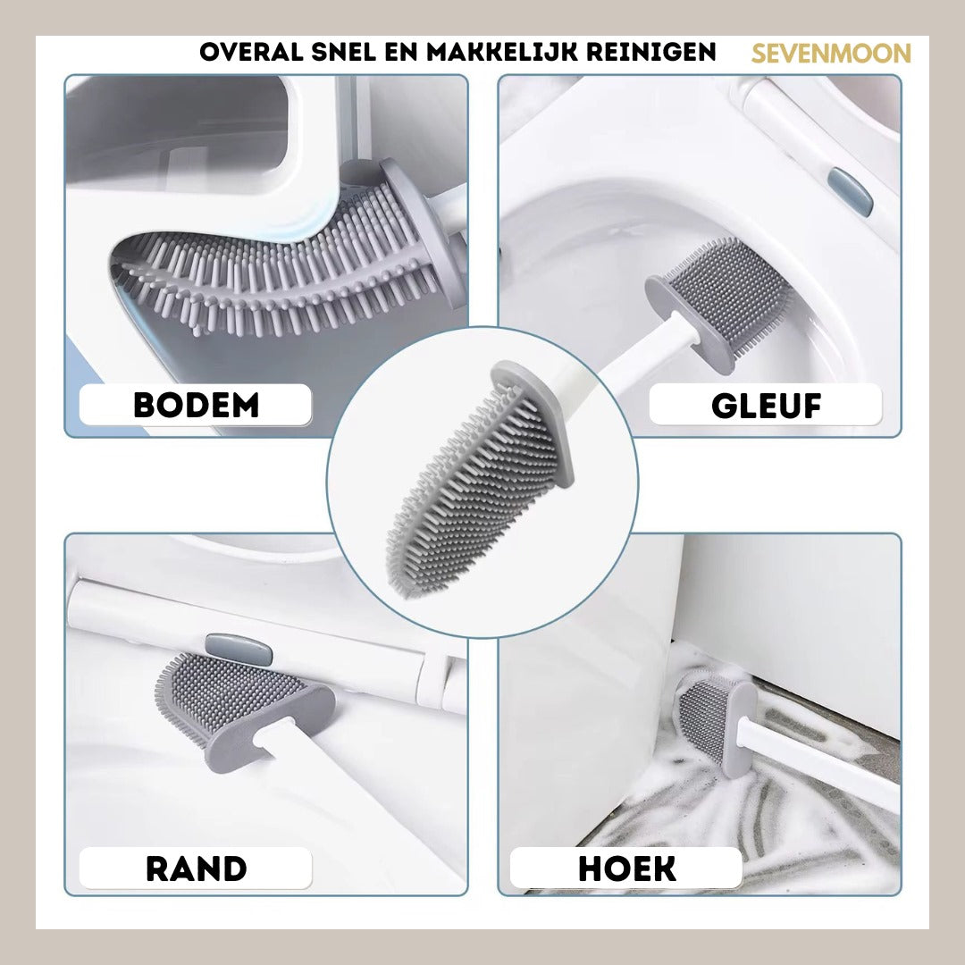 Sevenmoon® silicone toilet brush with holder