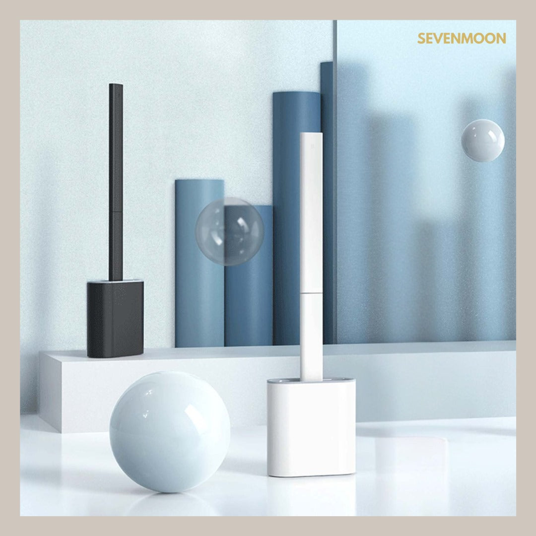 Sevenmoon® silicone toilet brush with holder