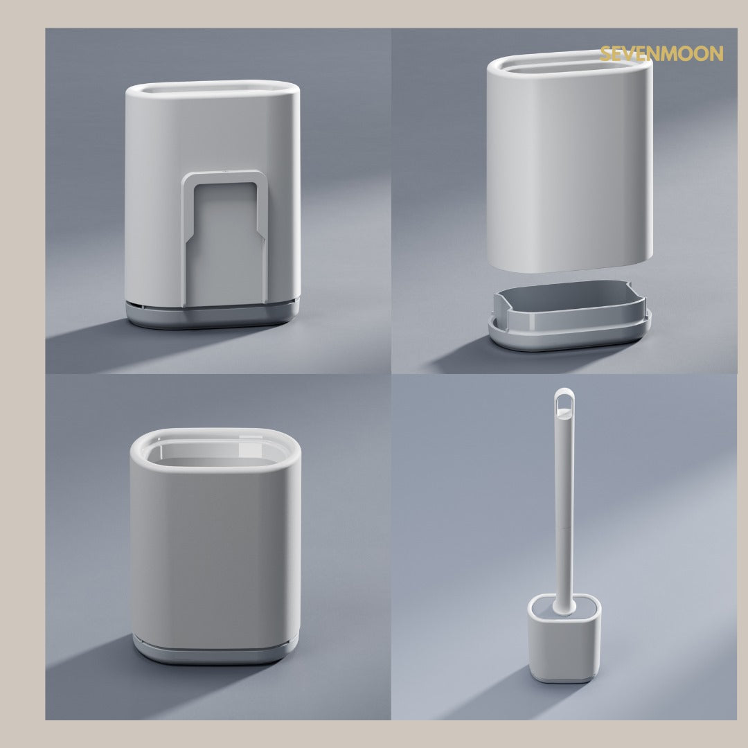 Sevenmoon® silicone toilet brush with holder