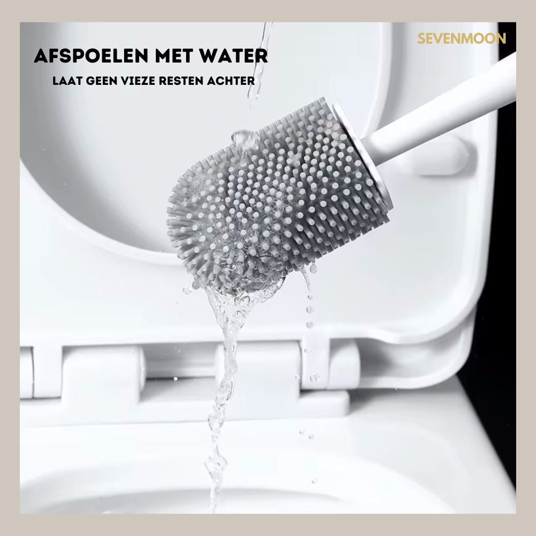 Sevenmoon® luxury silicone toilet brush with holder