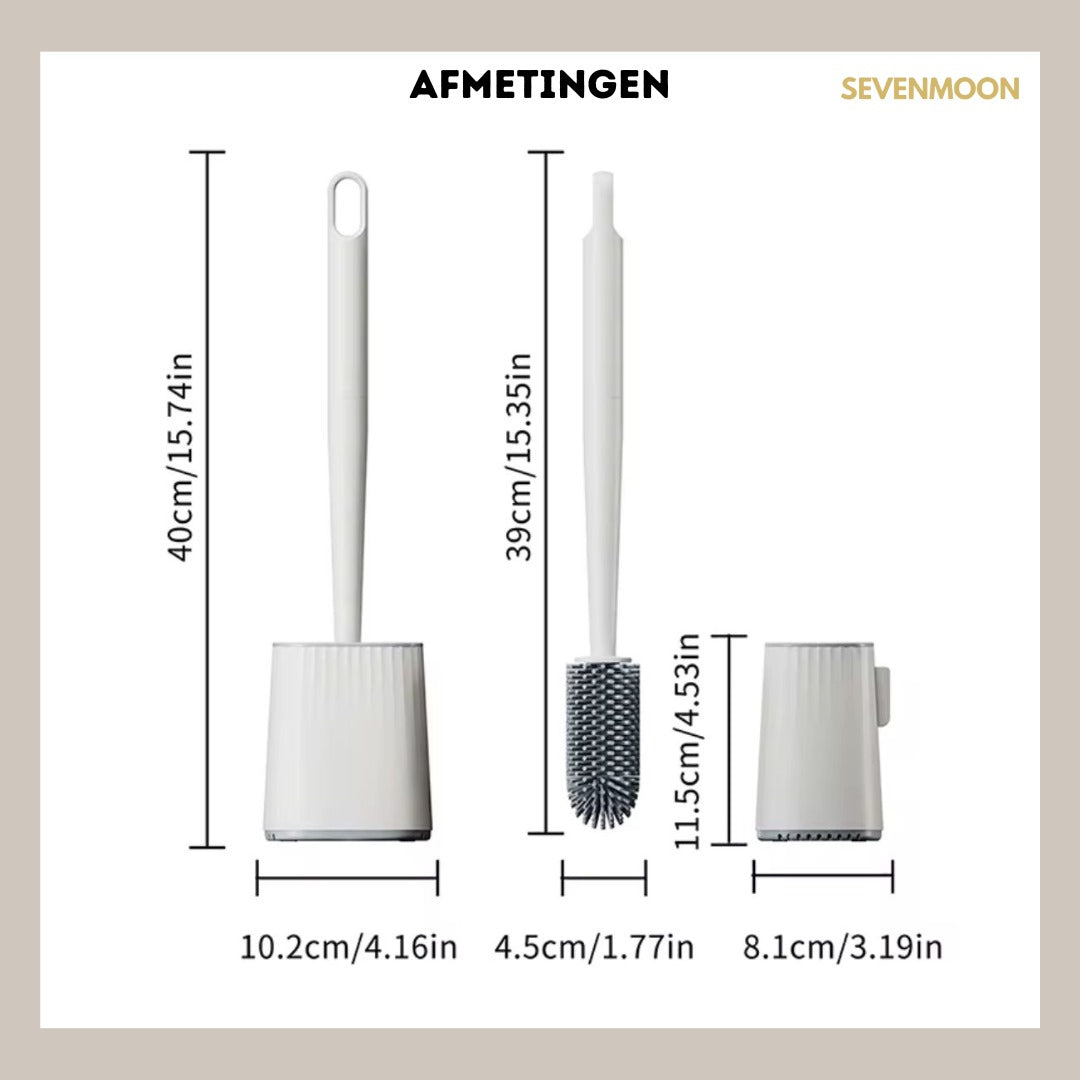Sevenmoon® luxury silicone toilet brush with holder