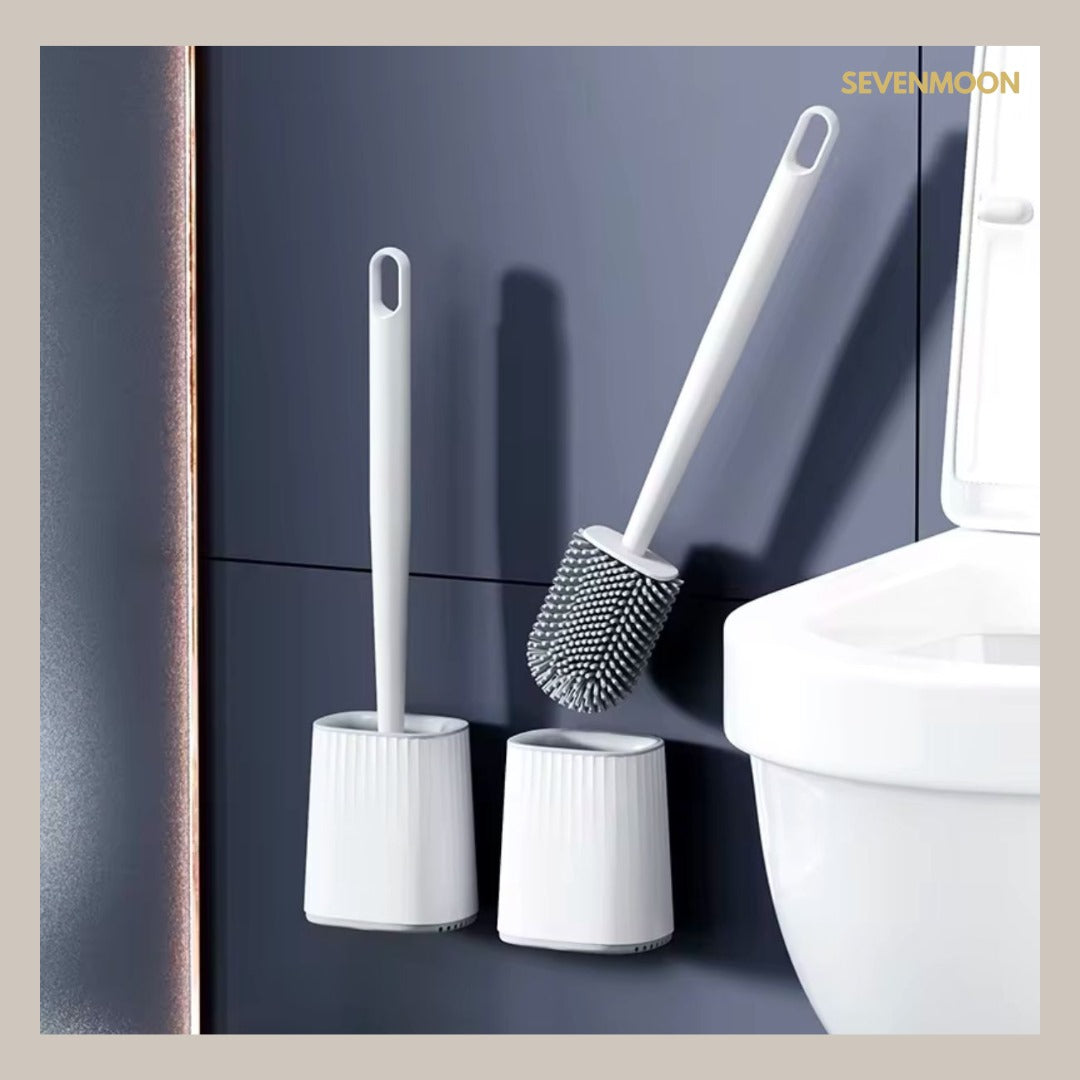 Sevenmoon® luxury silicone toilet brush with holder