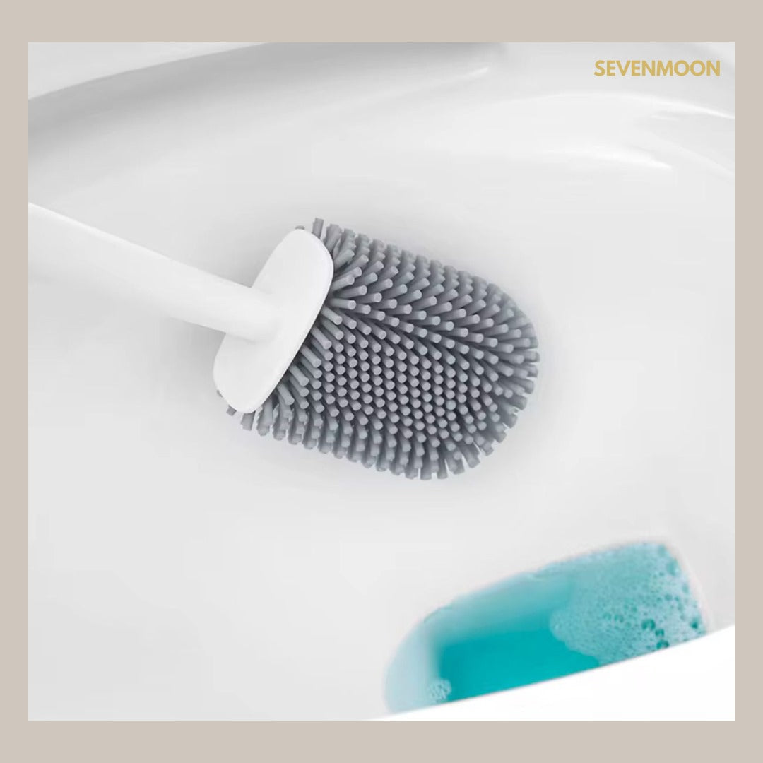 Sevenmoon® luxury silicone toilet brush with holder