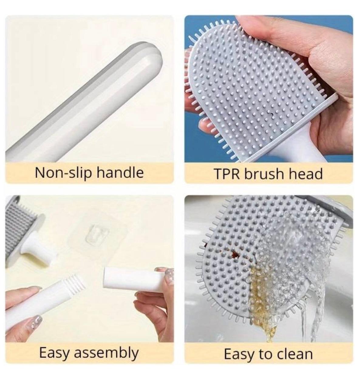 Toilet Brush with Holder - Flexible Toilet Brush