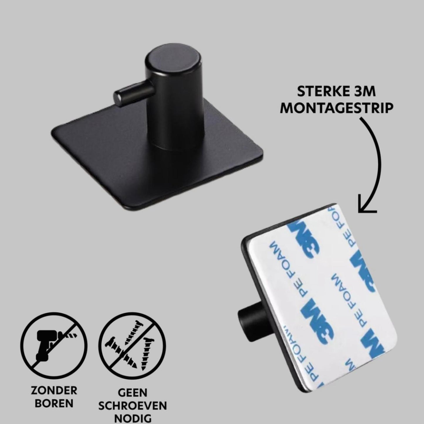 Towel Hooks Self Adhesive - Stainless Steel