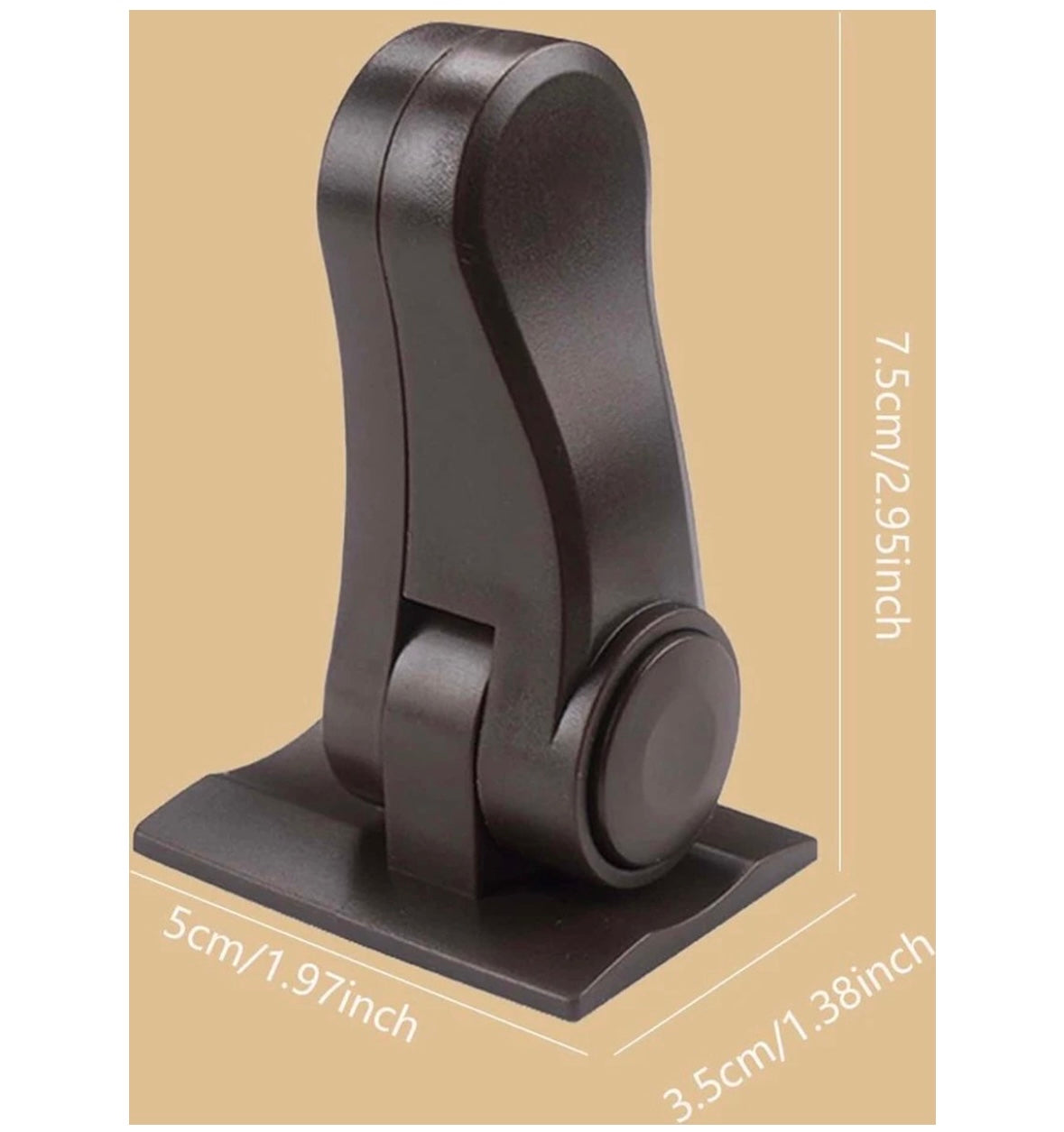Door handle mounting lock - brown