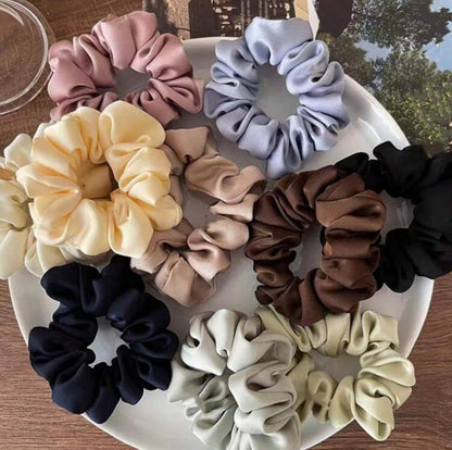Satin hair scrunchie - 10 pieces