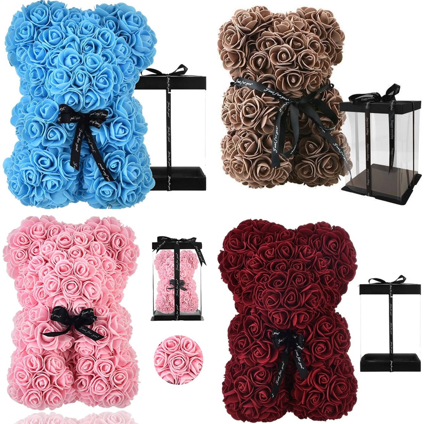 ROSES Teddy Bear 25CM Including Luxury Gift Box!
