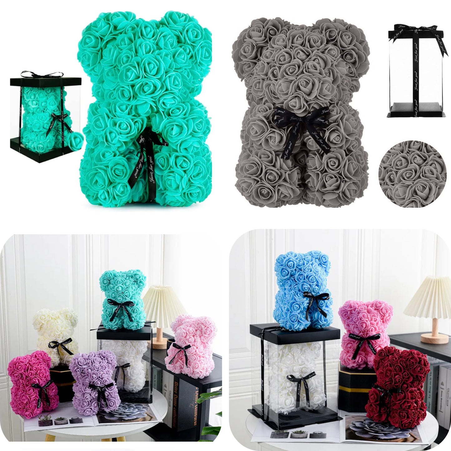 ROSES Teddy Bear 25CM Including Luxury Gift Box!