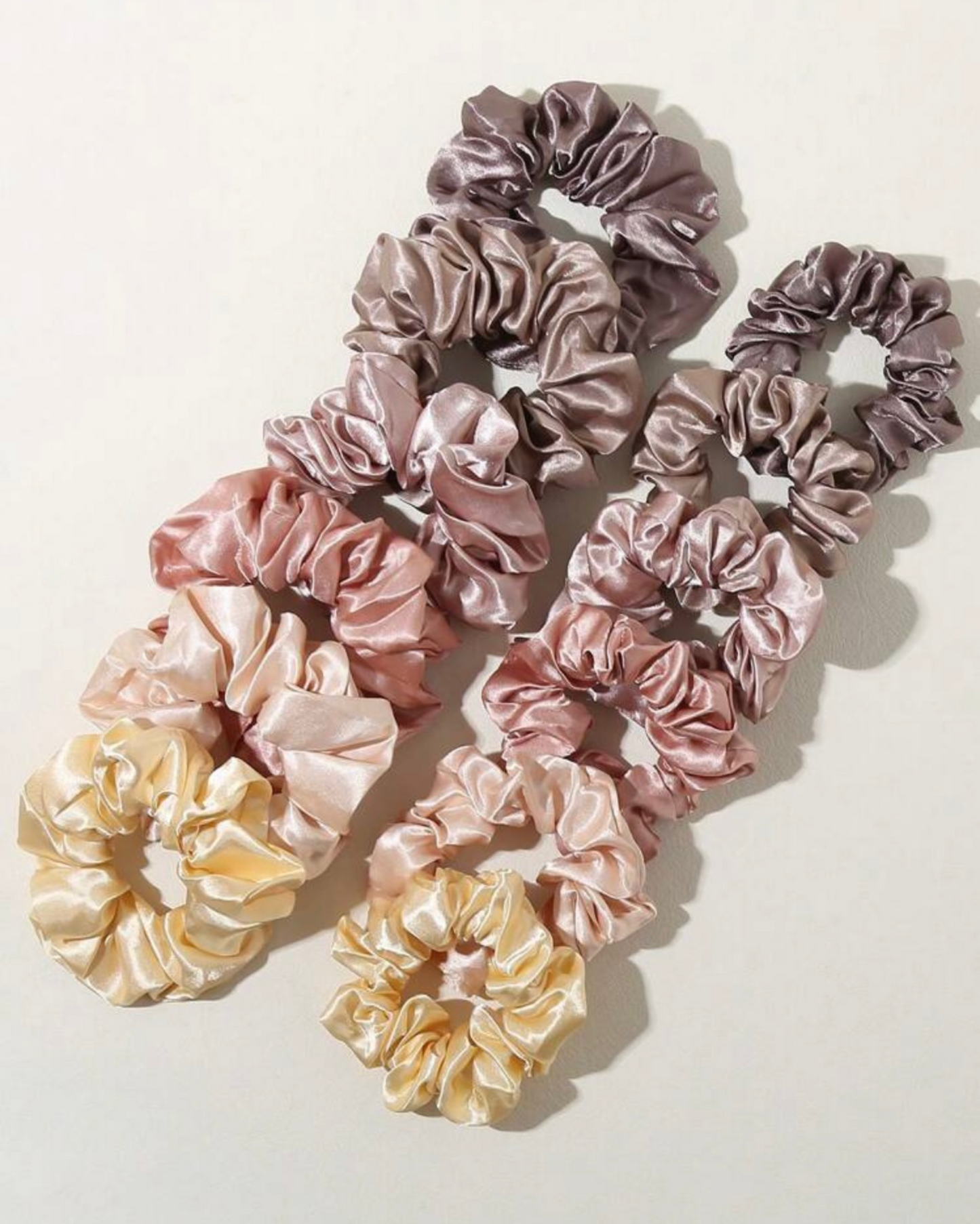 Satin hair scrunchie - 12 pieces