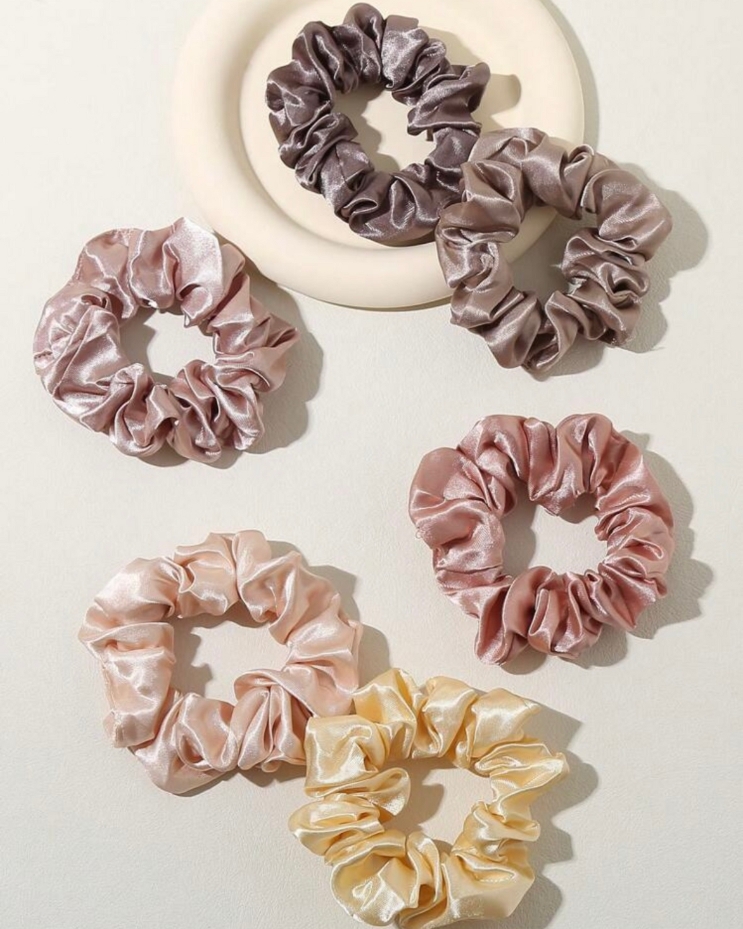 Satin hair scrunchie - 12 pieces