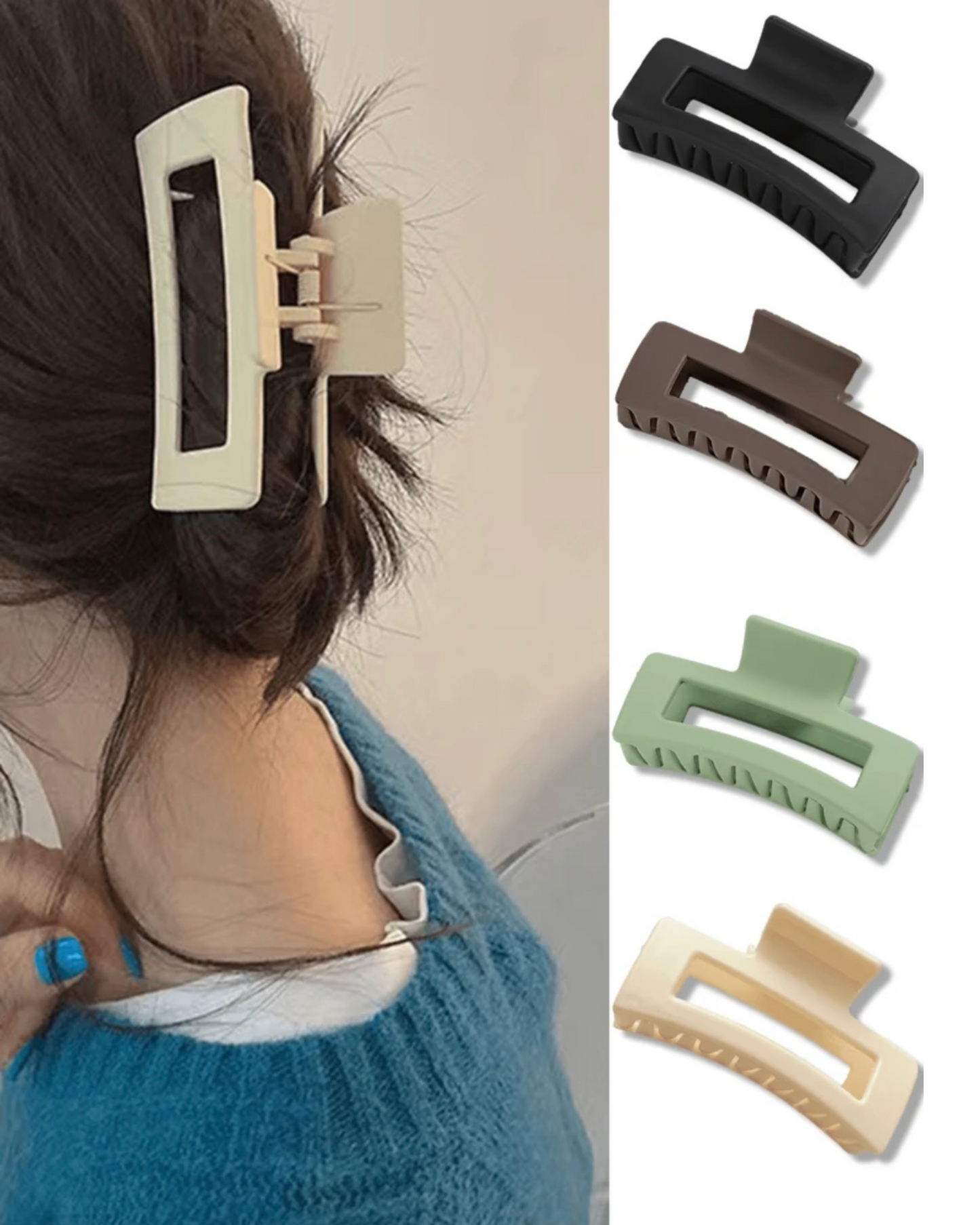 4 pieces square hair clips