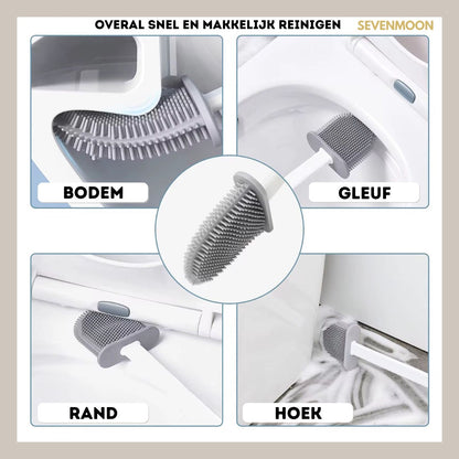 Sevenmoon® silicone toilet brush with holder