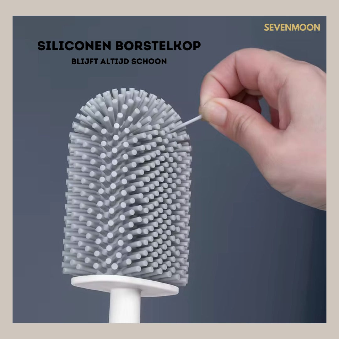 Sevenmoon® luxury silicone toilet brush with holder