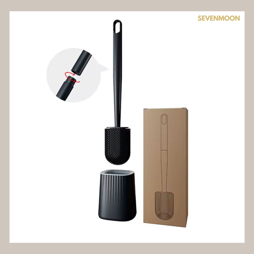 Sevenmoon® luxury silicone toilet brush with holder