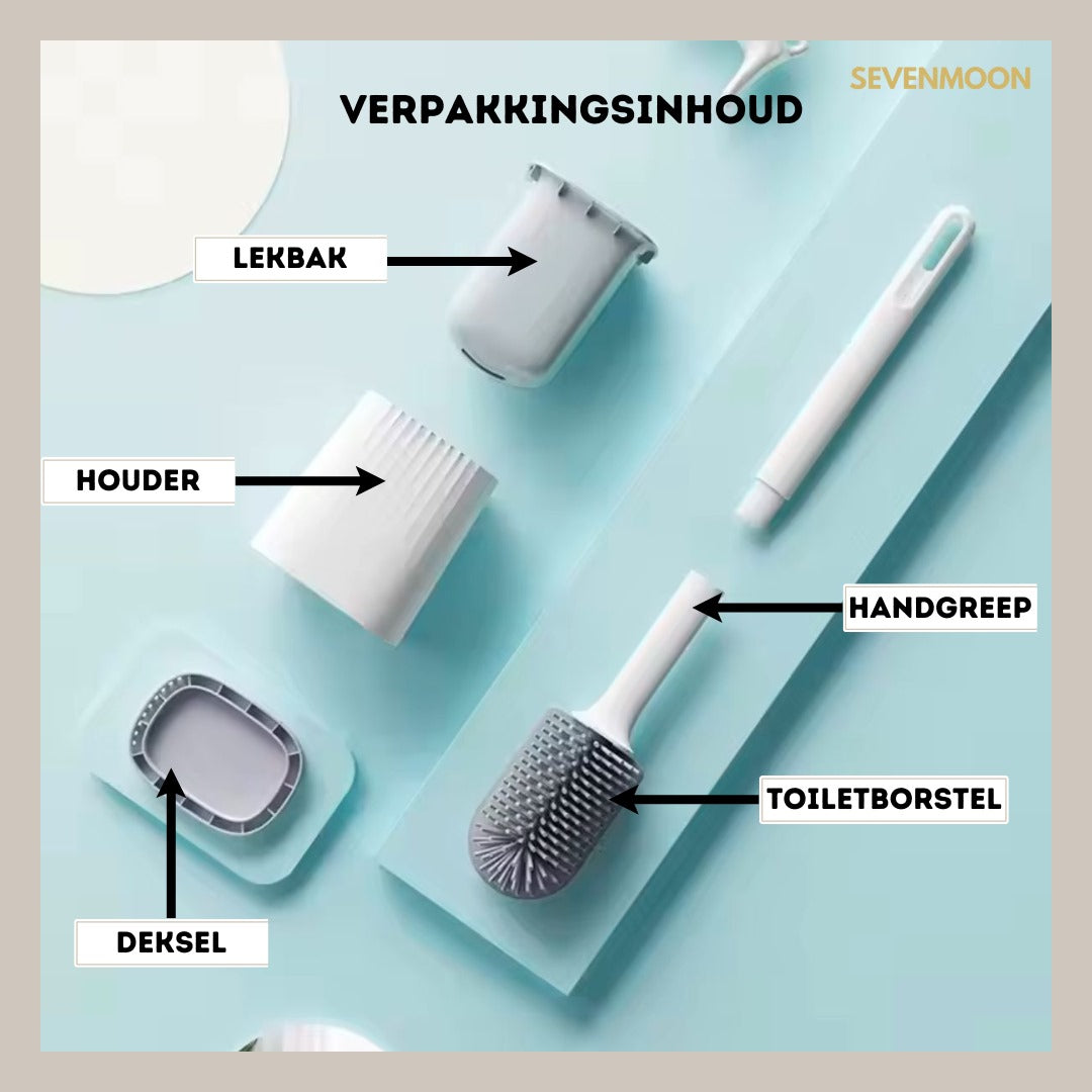 Sevenmoon® luxury silicone toilet brush with holder
