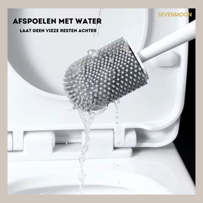 Sevenmoon® luxury silicone toilet brush with holder