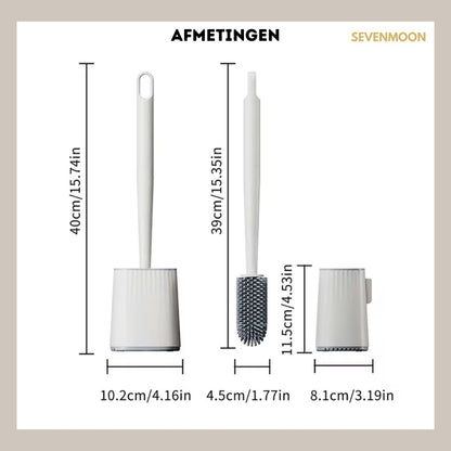 Sevenmoon® luxury silicone toilet brush with holder