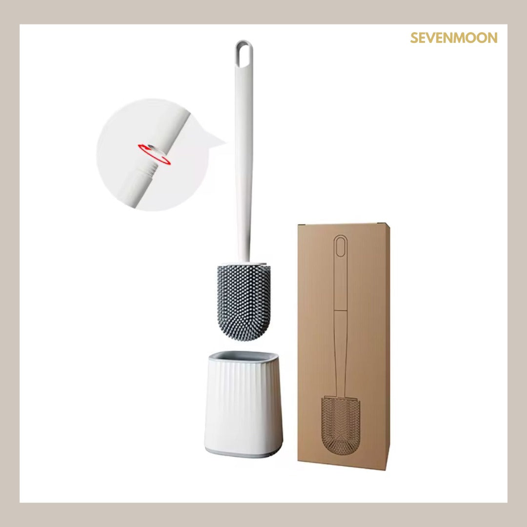 Sevenmoon® luxury silicone toilet brush with holder