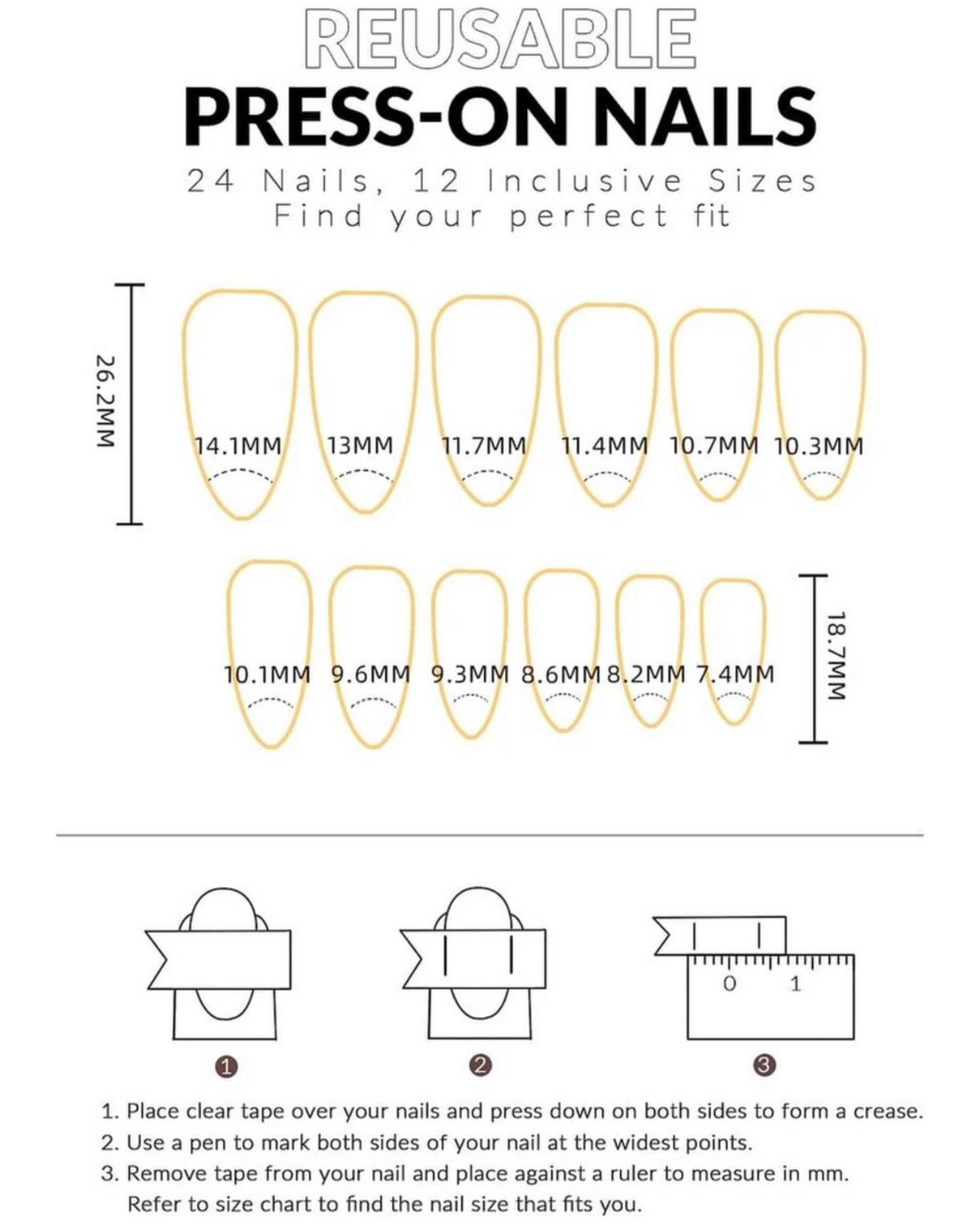 Fake nails - tape 1 sheet &amp; nail file