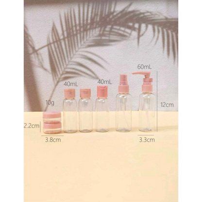 Travel bottle set - refillable - 7 pieces