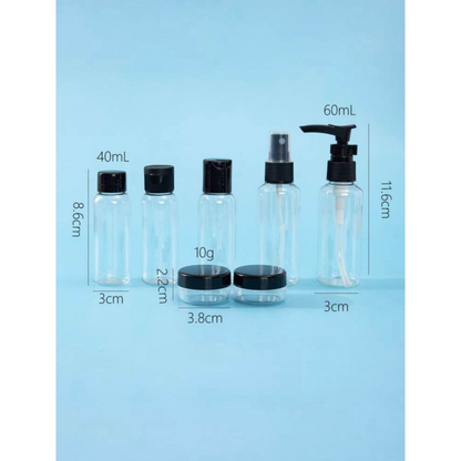 Travel bottle set - refillable - 7 pieces